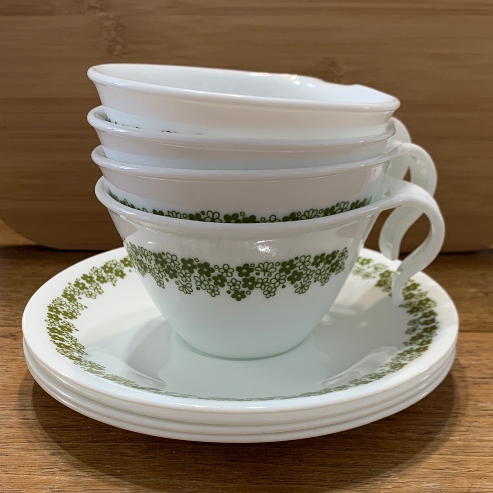 Vintage Corelle Spring Blossom cups with saucers